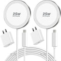 25W Magnetic Wireless Charger, 6FT Fast Charging Pad Wireless Charge for iPhone 17 16 /AirPods3/2/Pro/for Galaxy S26 Ultra/Pixel 10 Series, Portable Charger for Desk& Travel(2Pack,Elegant White) by WAYLITEWirelessCharger