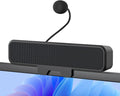 Computer Speakers with Microphone for Desktop PC, USB Monitor Speakers with Clip, Wired Laptop Sound Bar, Stereo & Bass, PC Speaker w/Mic for Meeting/Gaming/Online Learning, Easily Clamps to Monitor by Inwa