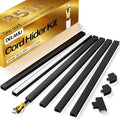 Delamu Black Cord Hider, 85in Cord Covers for Wires on Wall, One-Cord Cable Hider, Wire Hiders Wire Covers for TV Cords on Wall, Easy Mount Cable Cover Management Kit, 6X L14.2 W0.59 H0.4in, Black by DELAMU