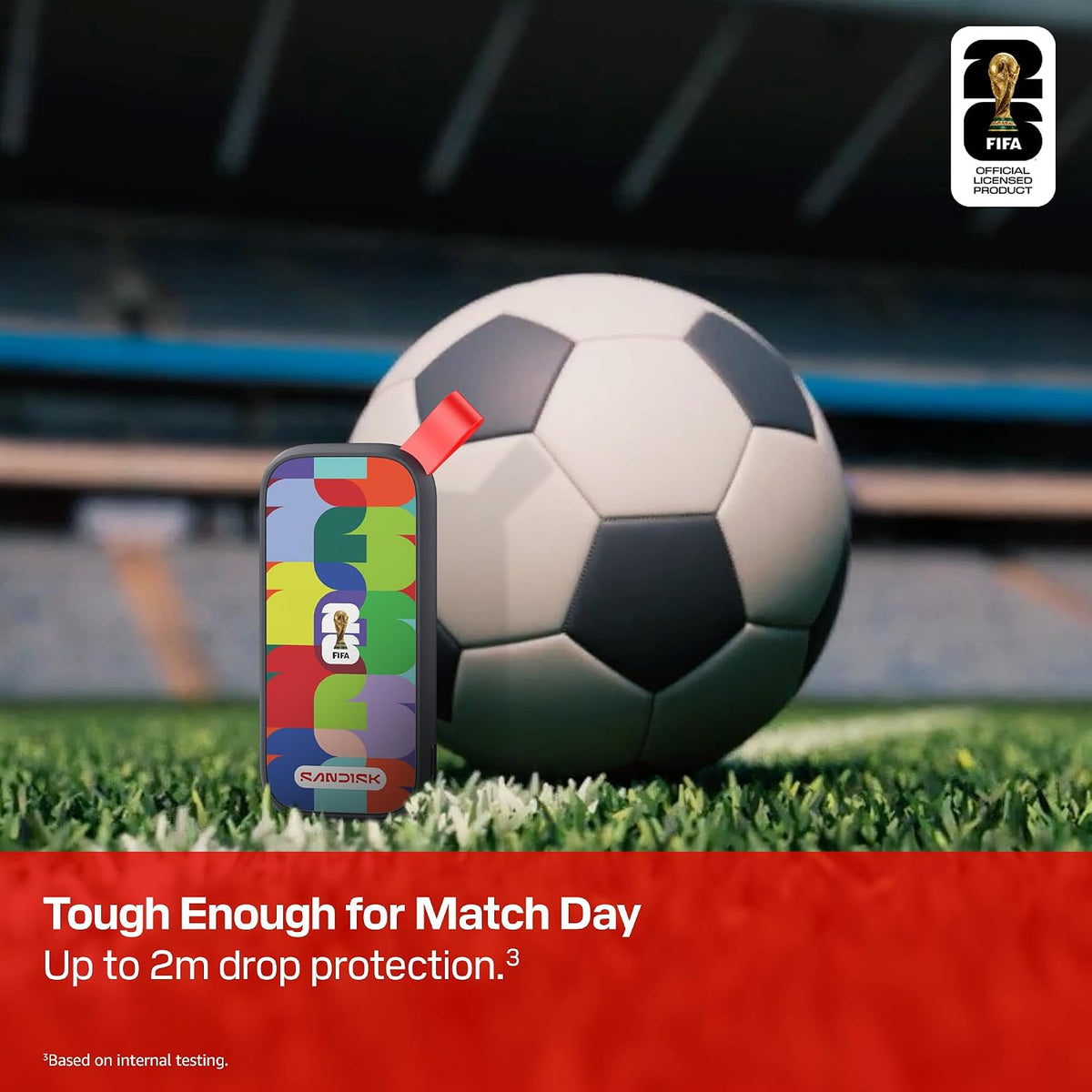 Sandisk 1TB Portable SSD, FIFA World Cup 2026 Edition - Black - Image 5