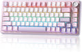 YUNZII B75 PRO 75% Wireless Mechanical Keyboard (Purple, Milk Switch) | Hot Swap Keyboard with Knob, Gasket Mount, Creamy Pre-lubed Switch for Smooth Typing, BT/USB-C/2.4G, for Gaming by YUNZIIMECHANICALKEYBOARD