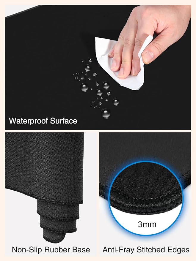Magnetic Wireless Charging Mouse Pad, 31.5"x15.8" Large Desk Mat | Waterproof Mousepad, Smooth Glide, Stitched Edge, Non-Slip Rubber Base, Desk Pad Computer Keyboard Mat, with Adapter - Image 7