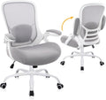 400lbs Heavy Duty Office Chair, Computer Desk Chair Grey | Office and Home, 5" Thickened Seat, Ergonomic with Adjustable Armrests, Mesh Executive Chair by HYLONE