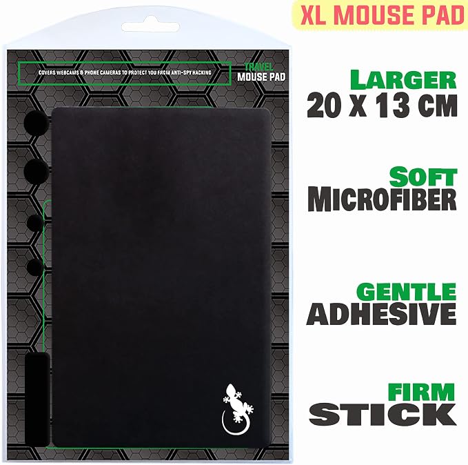 Mouse Pad Adhesive Bottom - Peel and Sticks to Any Surface - Travel Large Size - Portable (XL - Black) - Image 3