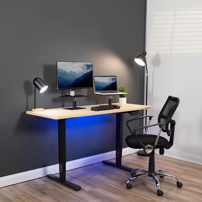 VIVO Universal Height Adjustable Ergonomic Computer Monitor and Laptop Riser Tabletop Desk Stand, Black, STAND-V000SB - Image 6