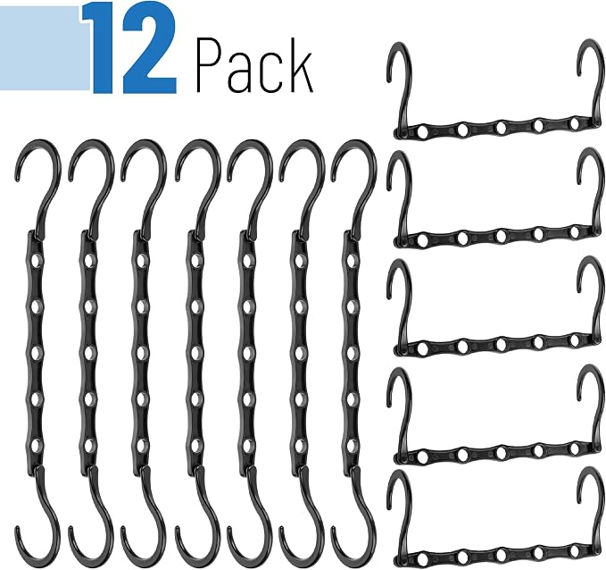 Mr. Pen- Space Saving Hangers for Clothes, 12 pcs, Black | Plastic Multi Clothes Hangers Space Saving, 5 Slots, 360° Rotating Hooks - Image 2