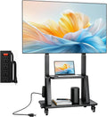 Rolling TV Stand with Power Outlet for 32 to 65 70 75 83 inch TV by Duiliuu