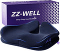 ZZ-WELL Seat Cushions for Office Chairs, Coccyx Cushion for Tailbone Pain, Memory Foam Butt Pillows for Computer Gaming Chair, Patented Pressure Relief Design Chair Cushion (Navy Blue, XX-Large) by ZZ-WELL