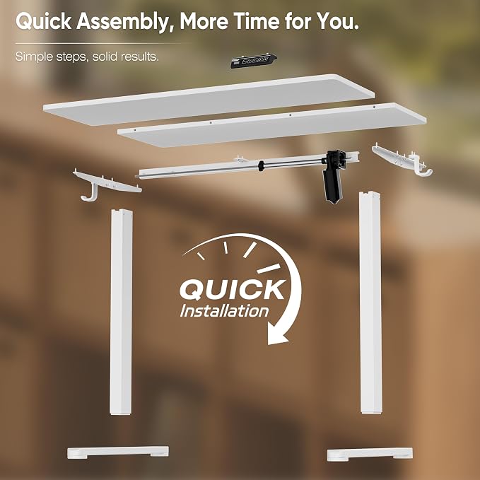 Monomi 39.4" Electric Standing Desk, Height Adjustable sit Stand up,White | Small Ergonomic Home Office Computer Desk Workstation with 3 Memory Setting and headphone hooks,Space Saving,Easy Install - Image 4