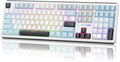 Redragon K771 Wireless Mechanical Keyboard, 108-Key Gaming Keyboard with 4 Extra Hotkeys, 5-Layer Noise Dampening, Pre-lubed Linear Switches, Hot-swap Custom RGB Keyboard for PC/Mac - Blue&White by REDRAGON