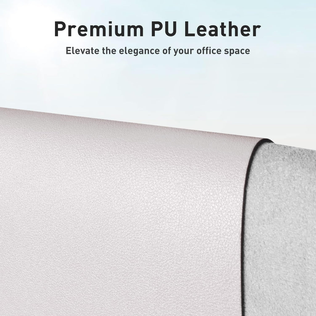 Aothia Large PU Leather Desk Pad Protector – Non-Slip Mouse Pad & Writing Mat for Office/Home, Waterproof, Easy to Clean (23.6" x 13.7", Pale Lavender White) - Image 2