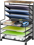 Simple Trending 8-Tier Desk File Organizer for Office, Home or School, Black by SimpleTrending