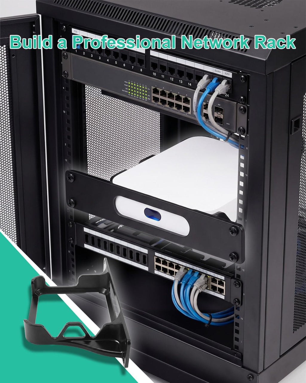Rack Mount Bracket Fit for UniFi UCG Ultra & UCG Max, 10 Inch 1U Shelf - Image 6