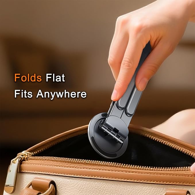 4-in-1 Foldable Laptop Stand, Portable Magnetic Phone Holder | N55 Magnets MagSafe Compatible, Pocket-Sized Tripod Handle for MacBook, iPad, Travel & Vlog, Adjustable Ergonomic View Mount - Image 8