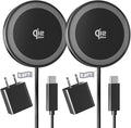 2Pack Magnetic Wireless Charger 25W Fast Charger for iPhone 17/16/15/14/13/12 Series & AirPods, Portable Wireless Charging Pad for Travel Home Office Desk, 9.8FT-Black with Plug by Tagzilo