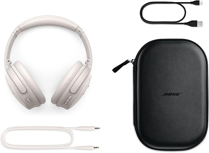 Bose QuietComfort 45 Noise Canceling Bluetooth Headphones (White Smoke) (Renewed) - Image 4