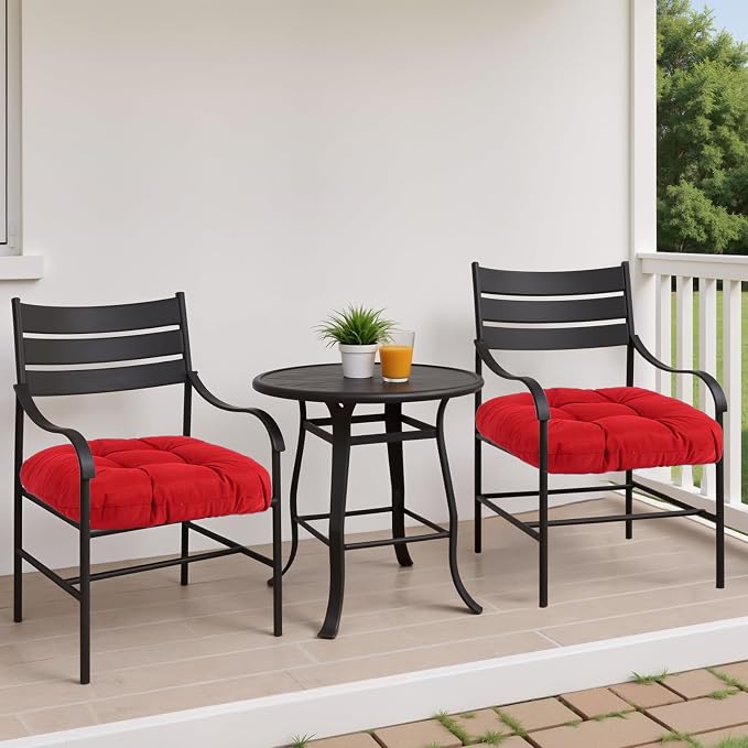 MTMR 2Pcs Outdoor Chair Cushions, Patio Furniture Seat Pads, Waterproof | 2Pcs , waterproof cover, PP cotton, u-shaped, no-fading, thick patio seat pads for outdoor wicker furniture in yard, 19x19x4 - Image 2