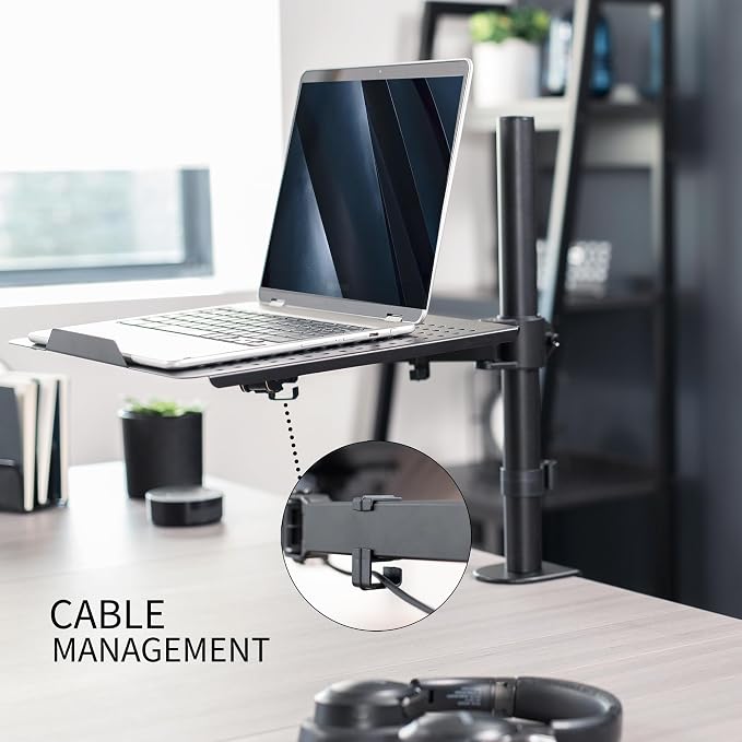 VIVO Single Laptop Notebook Desk Mount Stand, Fully Adjustable Extension with C-clamp, Fits up to 17 inch Laptops, Black, STAND-V001L - Image 7