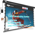 MIGO 150 Inch Pull Down Projector Screen,with Grey Crystal 2.0 Gain Partial Ambient Light Projector Screen Wall/Ceiling Mount for Ultra Short Throw Projector Movie Home Theater Cinema(Black Housing) by MIGO