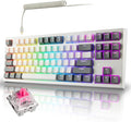 TECWARE Phantom+ Elite 87 Key RGB Mechanical Gaming Keyboard | 3 Mode Wireless Bluetooth 5.0 2.4GHz & USB C Wired | Hot Swappable 5 Pin | Double Shot PBT Keycaps | Wraith Pink Switch - White by Tecware