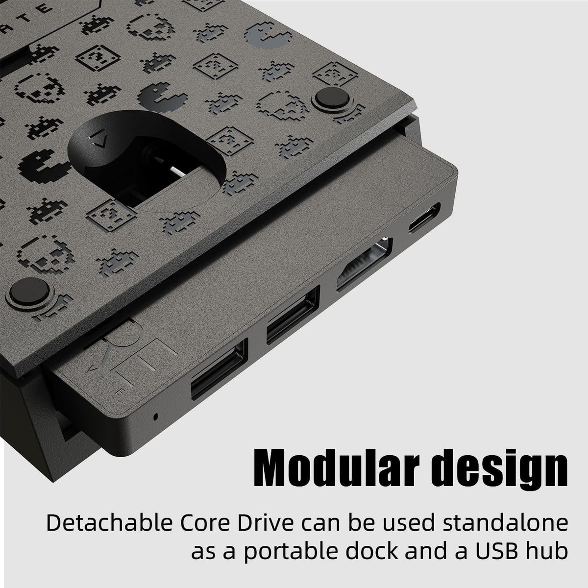 by Skull & Co. Jumpgate Pro: Portable Dock Station with Detachable USB Hub Adapter for Switch 2(2025) /Switch OLED (2021)/Switch (2017) and Macbook, HDMI2.1, 8k@30Hz or 4K@120Hz, USB3.0 Port - Image 4