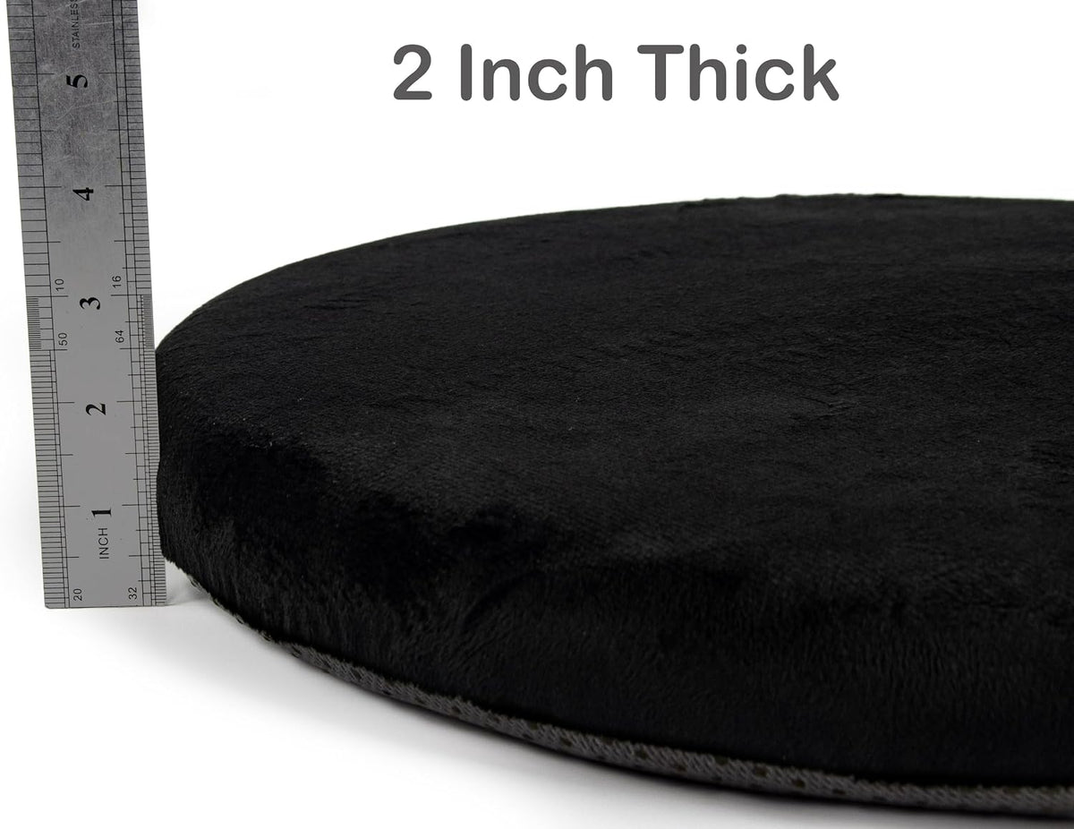 Sigmat Memory Foam Seat Cushion Anti-Slip Round Chair Pad 15 in Black - Image 4
