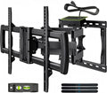 Full Motion TV Wall Mount Bracket with Power Outlet for Most 32-85 inch TV,TV Mount Dual Articulating Arms,Tilt/Swivel/Extension/Leveling,Fits 8” 12” 16" Studs,Max Vesa 600x400mm, Holds up to 132lbs by AX WABER