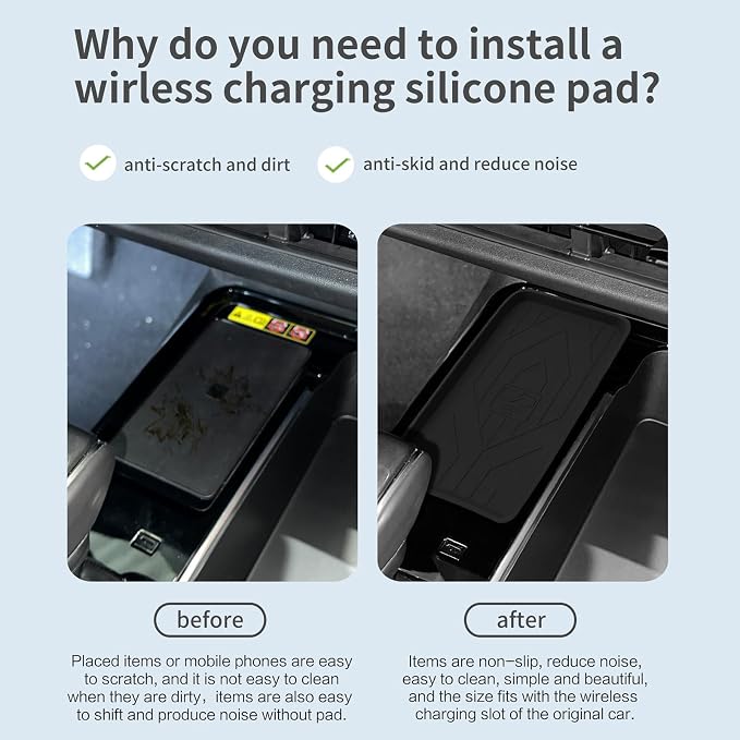SMABEE Center Console Wireless Charging Mat for New Toyota Camry XV80 2025 | 2026 Camry XV80 Accessories,Wireless Phone Charging Pad,Center Console Liner,Non-Slip Pad Accessories,Silicone,Black - Image 3