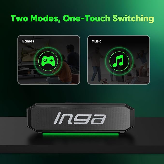 INGA Bluetooth Computer Speakers with Dual Mode Gaming & Music, USB Powered | Plug and Play, Colorful LED Lights, Compatible with Desktops, Laptops, Phones, Tablets - Image 4