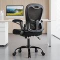 Office Chair 330 lbs Capacity, Ergonomic Breathable Mesh Desk Chair with Lumbar Support & Flip-Up Armrest, High Back Computer Chair for Home Office, Black by Synorla