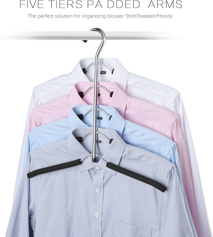 DOIOWN Blouse & Shirt Hangers - Non Slip Space Saving Stainless Steel Closet Organizer (4) - Image 4