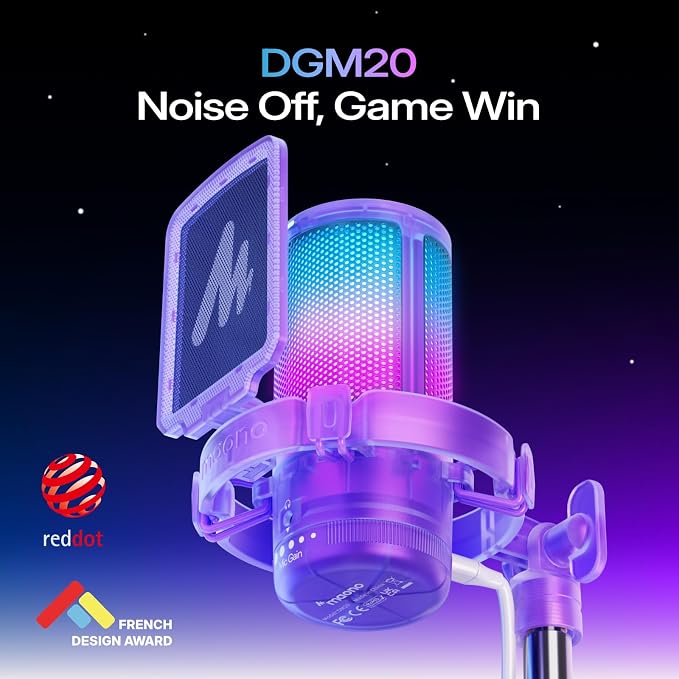 MAONO DGM20 USB Gaming Microphone for PC with Clear Voice & RGB Lighting | Noise Reduction, Tap-to-Mute, Gain Control and Plug & Play for Discord, Streaming, Podcasting, Chat and PS5/PS4 Gaming - Image 2