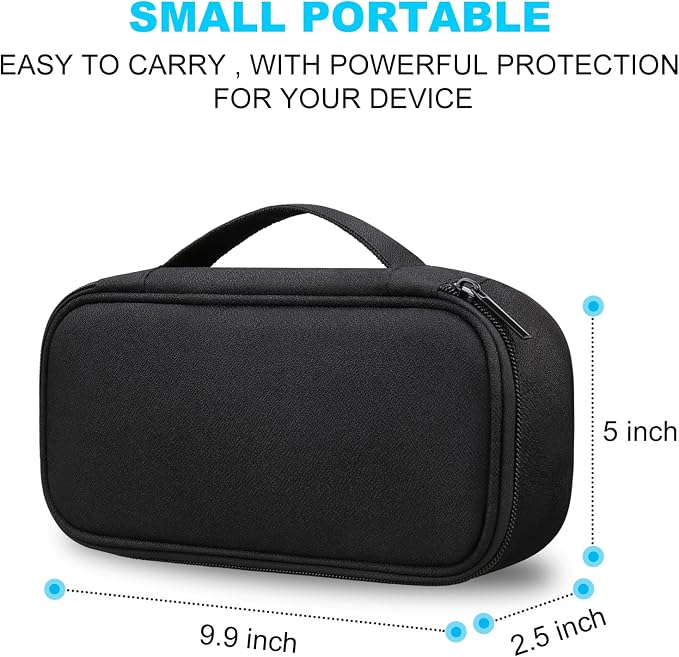 Lacdo Electronic Organizer Travel Cable Organizer Bag Pouch Tech Electronic Accessories Carry Case Portable Double Layers Charger Case for Cable, Cords, Charger, Earphone, Power Bank, Black - Image 4