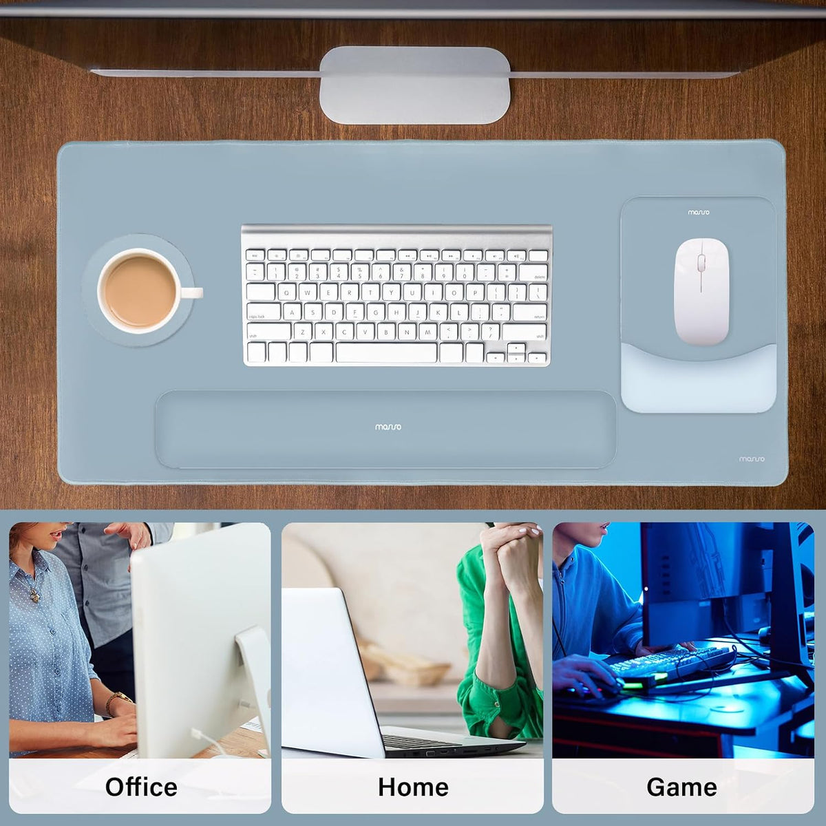 MOSISO Keyboard Mouse Pad Set, Large Gaming Mouse Pad&Keyboard Wrist Rest - Image 7