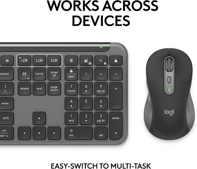 Logitech Signature Slim MK955 for Business Keyboard Mouse Combo | Signature, Quiet typing, Secure receiver, Bluetooth, Globally certified, Windows, Mac, Chrome, Linux, For business - Image 9