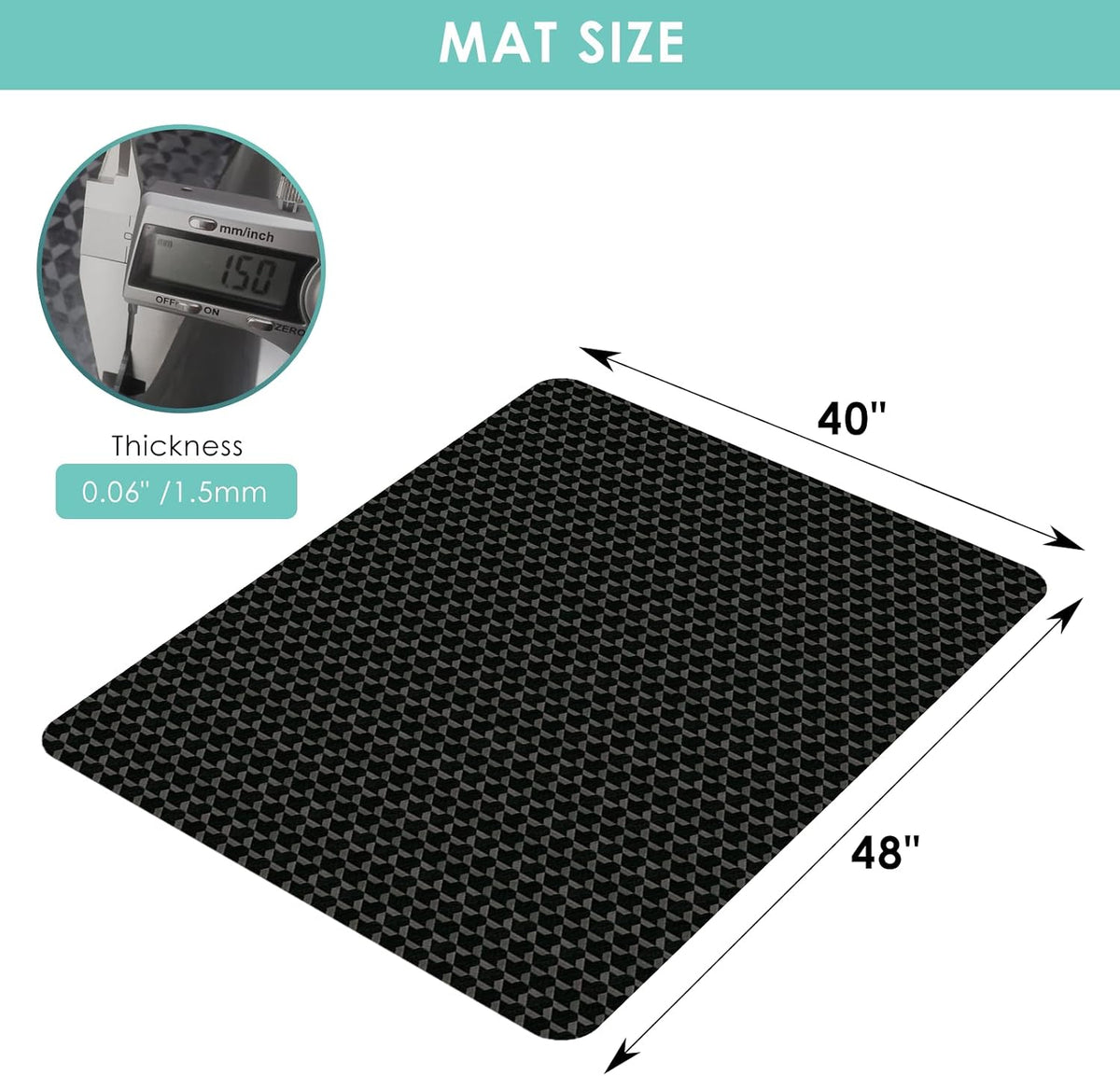 Vicwe Office Chair Mat for Hardwood Floor, 48" x 40" Chair Mat, Anti-Slip - Image 7