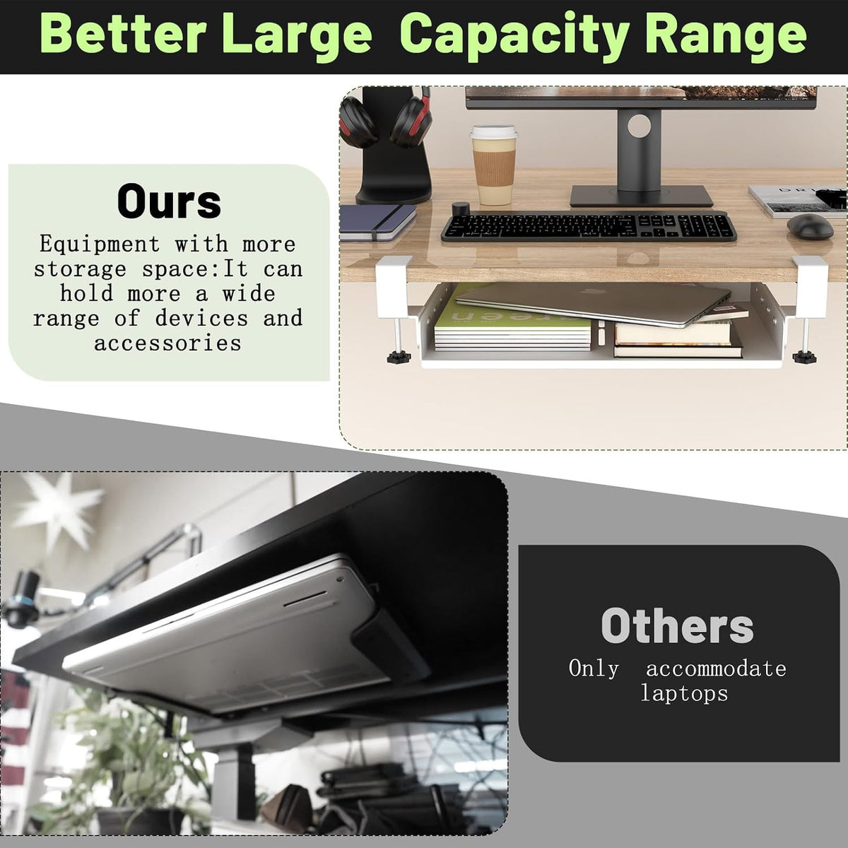 Under Desk Laptop Mount No Drill ,Compatible for MacBook,Mini (White) - Image 3