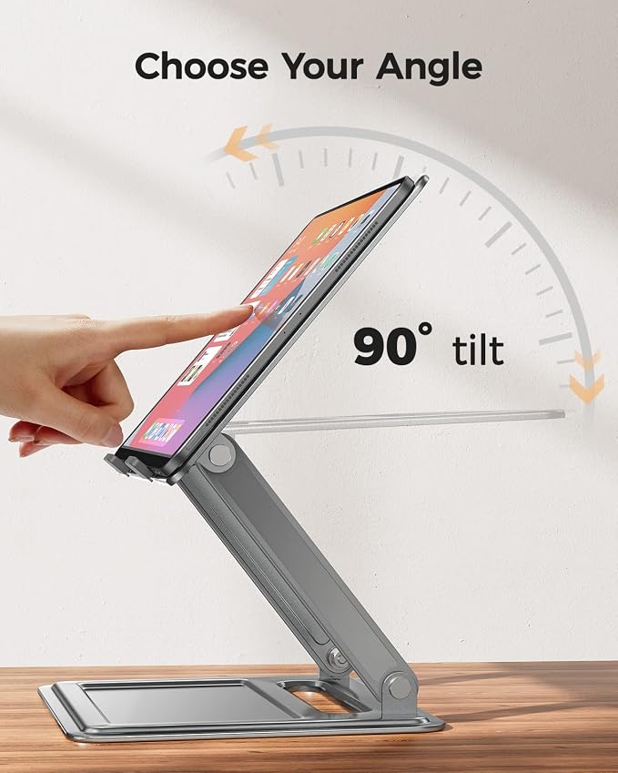 Adjustable Laptop Stand, Portable for 17.3inch Laptops, Holds Up to 17.6lbs, Ergonomic Posture & Heat Dissipation - Gray - Image 3