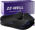 ZZ-WELL Seat Cushion for Office Chairs, Black, 21.2 Inches | Coccyx Cushion for Tailbone Pain, Memory Foam, Extra Large Thick, Patented Pressure Relief, Computer Gaming Chair by ZZ-WELL