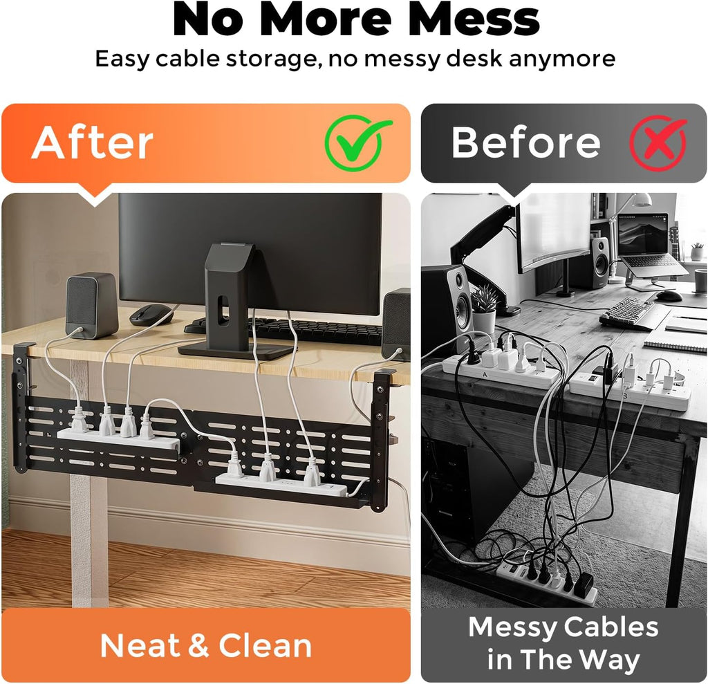 JOY worker 4-in-1 Clamp on Above/Under Desk Pegboard Cable Management Tray - Image 7