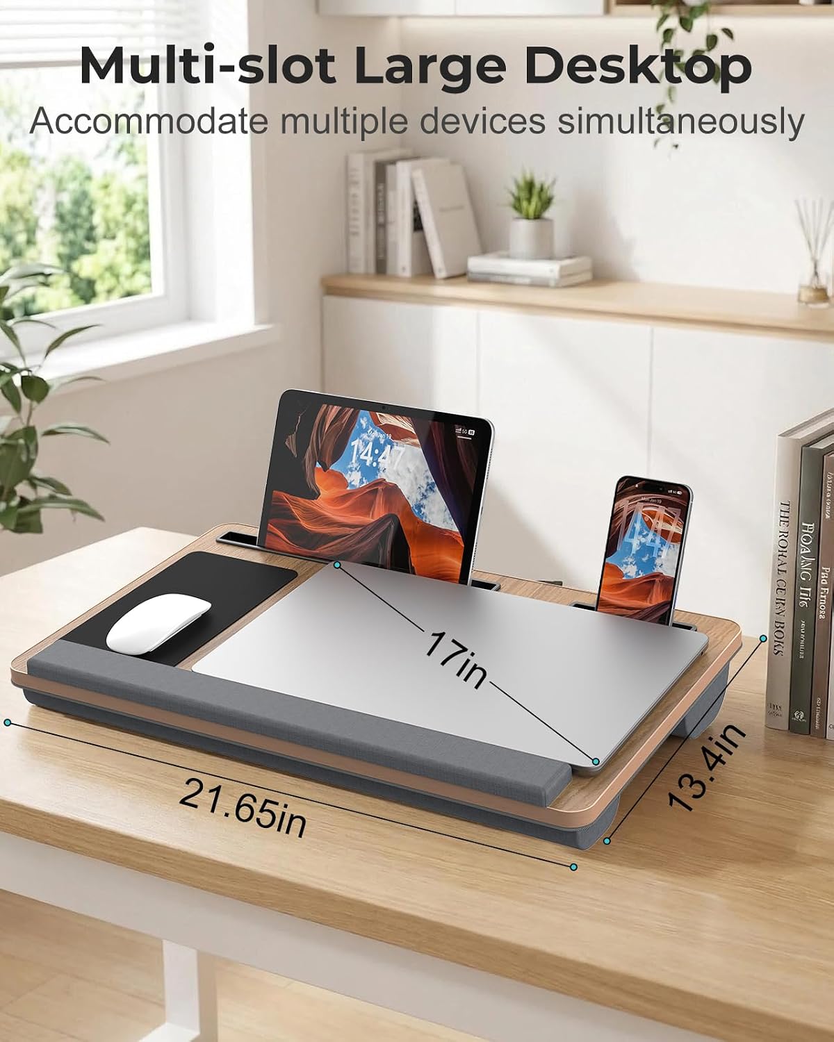 Laptop Lap Desk, Portable Bed Table Tray for Laptop Fit 17" Laptops - Image 3