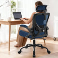 Office Chair - Ergonomic Desk Chair Breathable Mesh Chair with 2D Headrest & Adjustable Lumbar Support - Executive High Back Rolling Swivel Computer Gaming Chair with Wheels Flip-up Armrests by AreShark