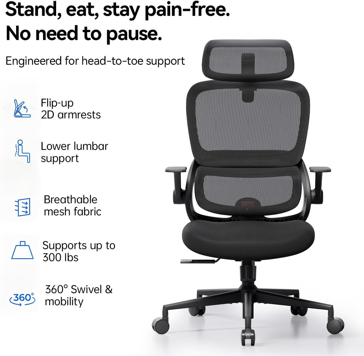 SIHOO B100 SE Ergonomic Office Chair, Desk Chair with Lumbar Support - Image 6