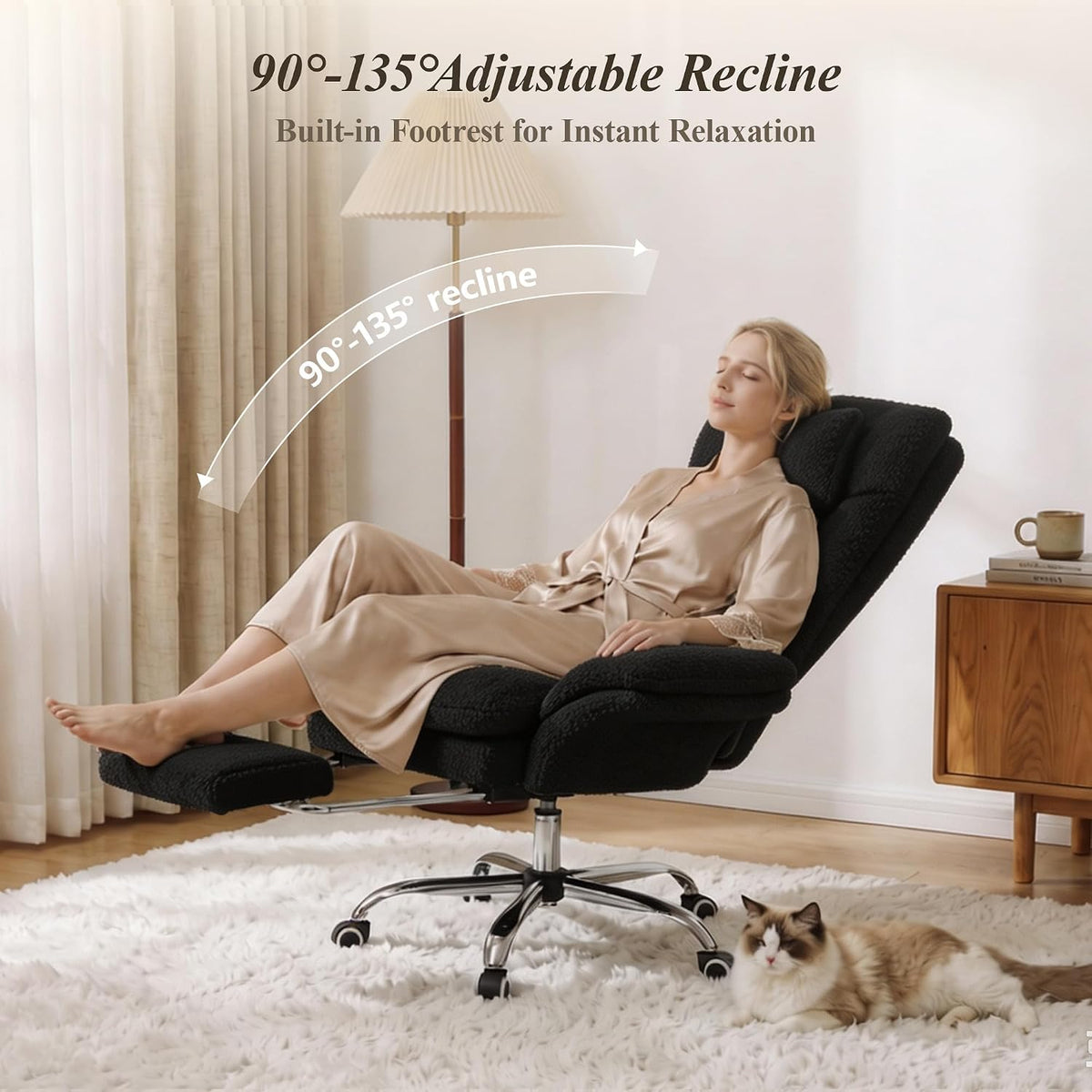 Criss Cross Office Chair, Flip Armrests For Pets & Cross Legged Sitting - Image 4