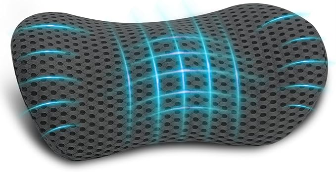Lumbar Pillow, Memory Foam Lumbar Support Pillow for Office Chair and Car Seat, Ergonomic Streamline Back Pillow for Lower Back Pain Relief, Back Support Pillow for Sitting, Driving, Traveling by FOUSUPDT