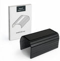 Bamboo Sofa Tray with Rigid Center - Flexible Couch Armrest Organizer, Non-Slip Base, Black by FeinNest