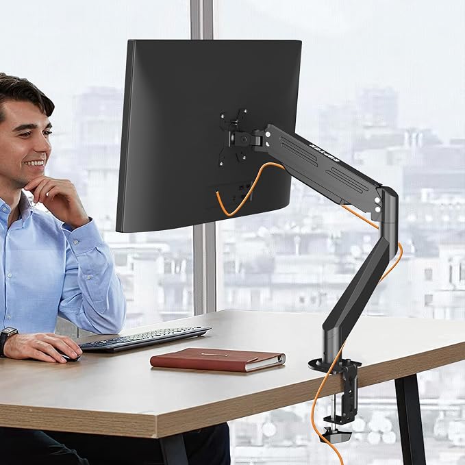 Monitor Mount 17-35 Inch Adjustable Gas Spring Desk Mount Stand Hold up to 24.25lbs with Clamp/Grommet Mounting Base (MD82) - Image 9