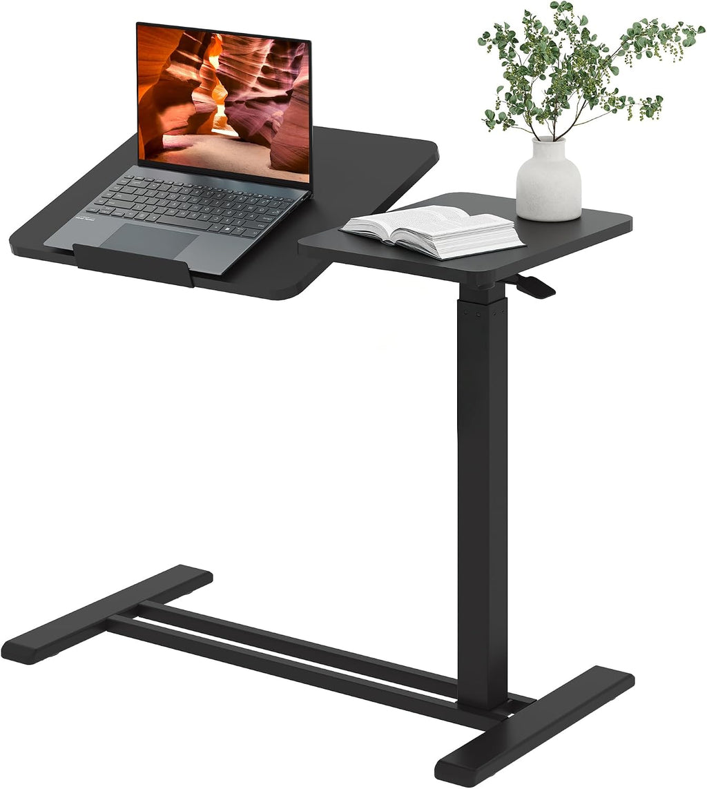 32''Large Pneumatic Overbed Tilting Bedside Table,Desk with Wheels by FitStand