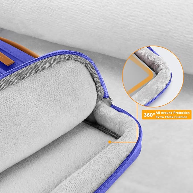 MOSISO 360 Protective Laptop Case 16 inch, 15-15.6 inch Laptop Sleeve | Compatible with MacBook Pro 16, HP Acer Dell Lenovo ASUS, Side Open Carrying Case with 4 Zipper Pockets, Royal Blue - Image 3