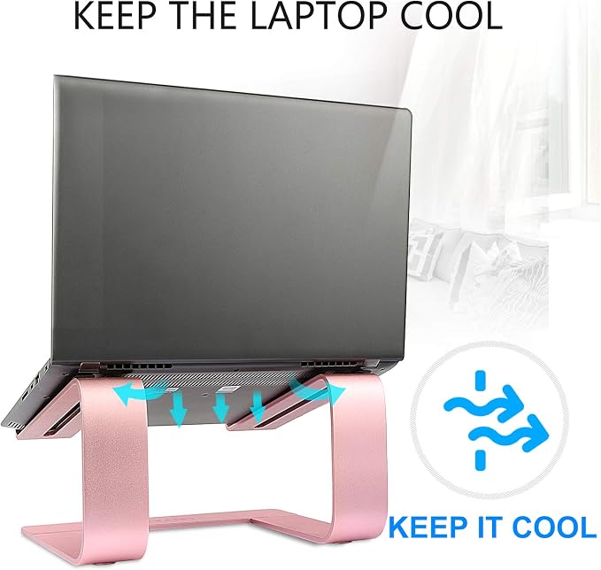 Laptop Stand for Desk, Pink, Up to 15.6" Laptop | Ergonomic Computer Stand Riser Holder for MacBook Air Pro, Dell, HP, Lenovo, Samsung, Alienware - Image 4